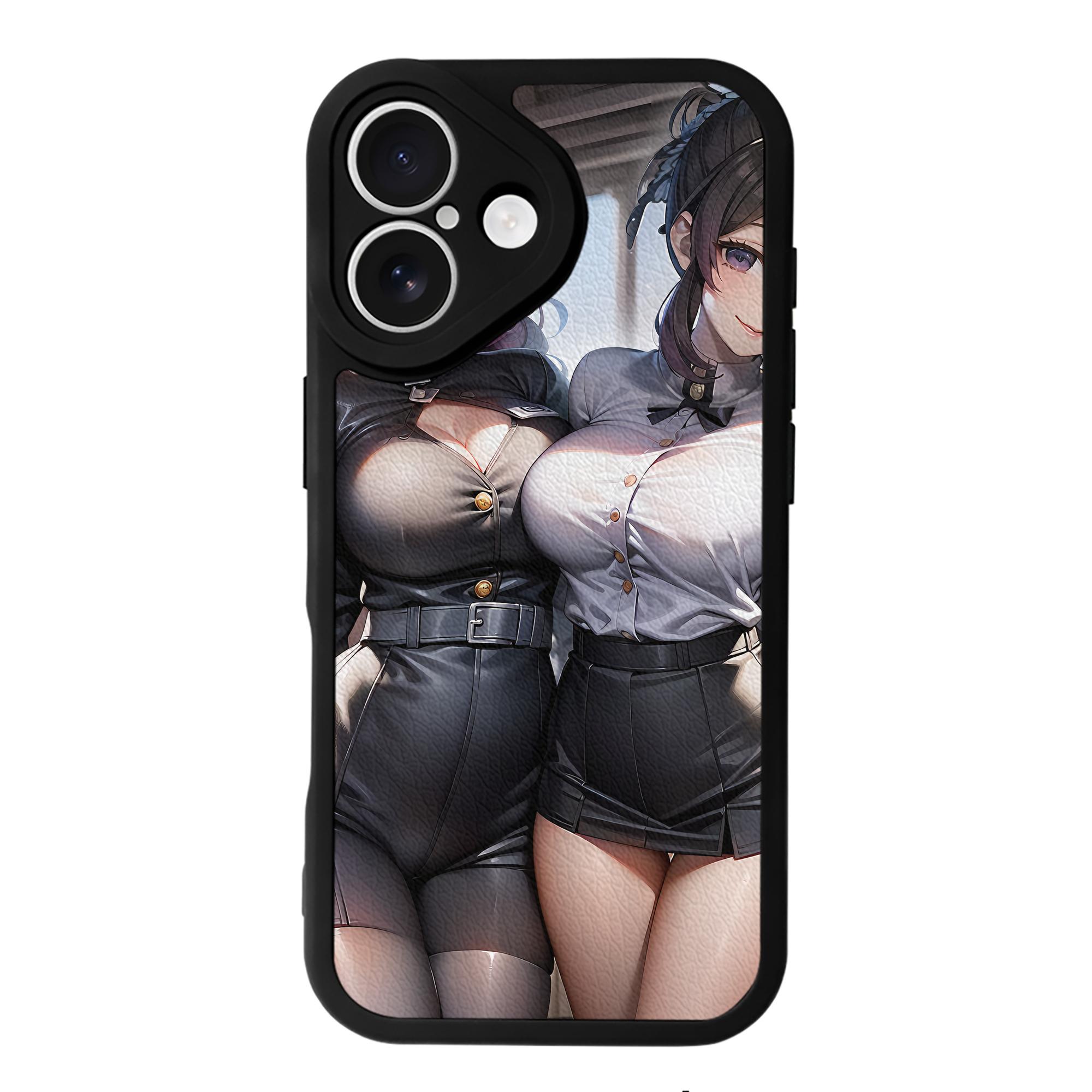 （画像用） 鬼滅の刃（きめつのやいば）蟲柱-胡蝶 しのぶ／こちょう しのぶ Kochou Shinobu 【iPhone 16シリーズ対応】シリコンスマホケース（レザー調） 材質：シリコン